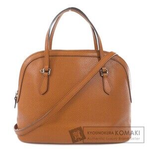 Gucci leather dome satchel 2way handbag Brown
